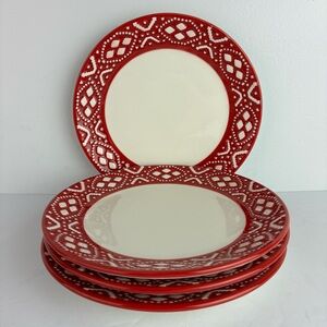 Crate & Barrel Holiday 8” Salad Plates